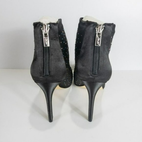 Jewel by Badgley Mischka Margarita Embellished Peep Toe Bootie -Black - Picture 6 of 6